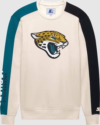 Starter Mens Jacksonville Jaguars Team Crew Long Sleeve Shirt In Cream