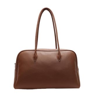 Generic PU Armpit Bag with Top Handle Solid Color Pillow Bag for Women Travel (Brown)