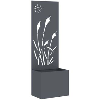 vidaXL Macetero De Jard&iacute;n Con Panel Decorativo Antracita 50 X 140 Cm Vidaxl