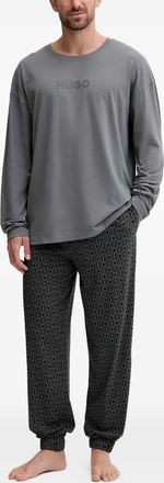 HUGO BOSS Pyjama met geometrisch patroon - Grijs