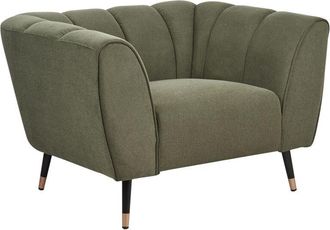 Beliani Beliani - Sill&oacute;n De Tela Asiento Ancho Y Profundo Respaldo Bajo Acolchado Verde Orsta