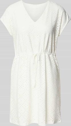 Vero Moda Tailliertes Minikleid mit Lochstickmuster Modell TASSA in Weiss, Gr&ouml;&szlig;e XS