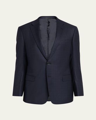 Giorgio Armani Mens Soft Prince of Wales Single-Breasted Sport Coat