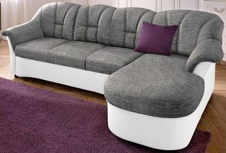 Domo Collection Ecksofa »Flores Schlafsofa, B/T/H: 233/142/86 cm, L-Form« wahlweise mit Bettfunktion, wahlweise mit Federkern, auch in Leder