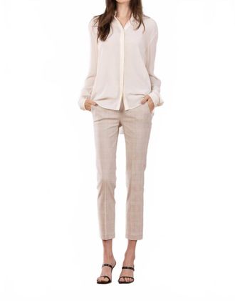 Avenue Montaigne Lulu Straight Cropped Pant In Wheat Plaid
