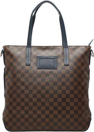 Louis Vuitton Damier Brown Navy Pvc Leather Tote Bag (Pre-Owned)