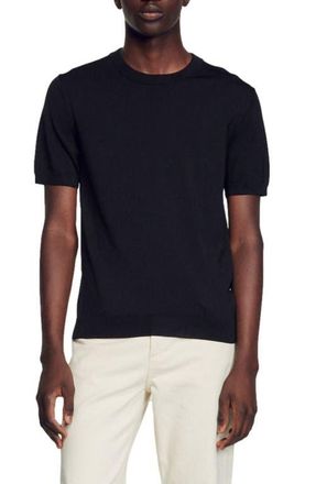 Sandro Knitted T-shirt in Black at Nordstrom, Size X-Small