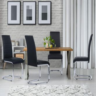 IDMarket Lote De 4 Sillas De Comedor Mia Negras