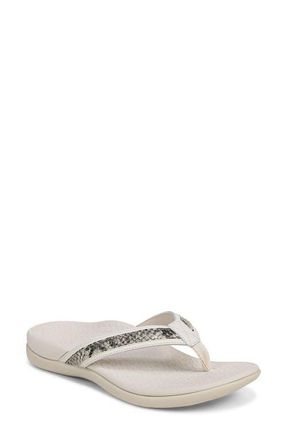 Vionic Tide 2.0 Flip Flop in Cream Snake at Nordstrom, Size 11