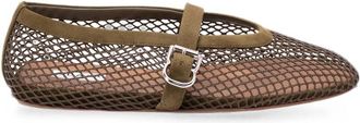 Alaia Mesh Buckle-fastening Ballet Flats