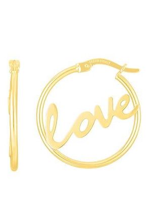 Karat Rush 14K Yellow Gold Love Hoop Earrings at Nordstrom Rack
