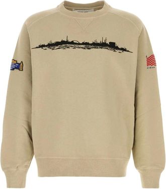 Golden Goose Hoodies & sweatvesten, Heren, Beige, L, Katoen, Journey Garment Dyed Over