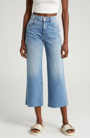 Slvrlake Denim Grace Raw Hem High Waist Crop Wide Leg Jeans in California Dream at Nordstrom, Size 29