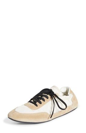Prada Collapse Mixed Media Low Top Sneaker in Beige at Nordstrom, Size 10.5Us