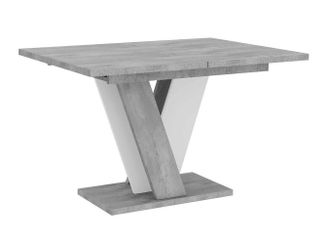 Mirjan24 Mesa Goodyear 125, Gris + Blanco, 75x90x120cm, Alargamiento, Aglomerado Laminado