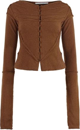 Talia Byre Wool And Cashmere Cardigan - Dames - Vesten - Bruin - S - Wol - Truien & Vesten