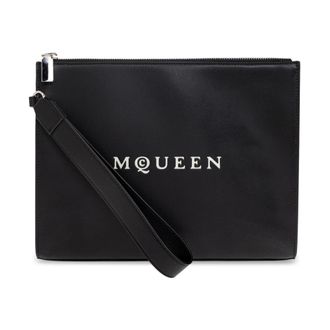 Alexander McQueen Alexander McQueen, Bags, male, Black, Size: ONE SIZE Leather handbag