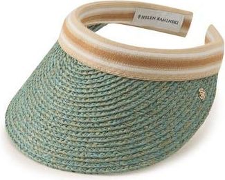 Helen Kaminski Bianca Raffia Visor in Seaglass/Nougat Stripe at Nordstrom Rack