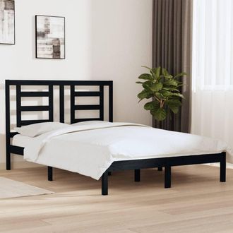 vidaXL Vidaxl - Estructura De Cama De Madera Maciza De Pino Negra 140x190 Cm