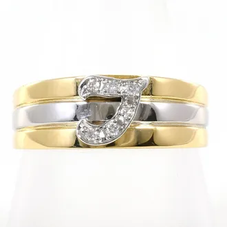 C&A Platinum Yellow Gold Yellow Gold (18K) Platinum 900 Band Ring (Pre-Owned)
