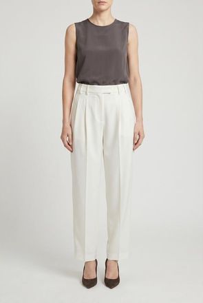 Brunello Cucinelli Off White Tailored Trousers, Brand Size 44 (US Size 10)