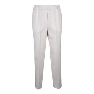 PESERICO Dames, Broeken, Wit, Maat: 2XL Zijde