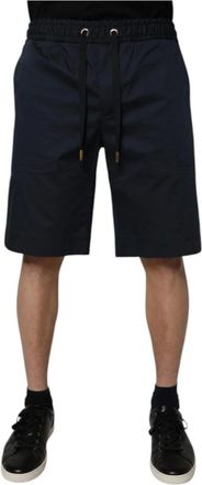 Dolce & Gabbana Casual Shorts, male, Blue, Size: 3XL Dark Blue Cotton Bermuda Shorts