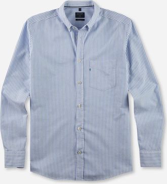 Olymp Langarmhemd OLYMP OLYMP Hemd Casual, Herren, Gr. XXL, N-Gr, blau, Obermaterial: 100% Baumwolle, regular fit, Manschette, Hemden Langarmhemd