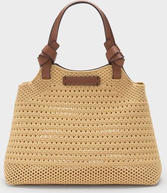 Charles & Keith Mini Ida Knitted Tote Bag