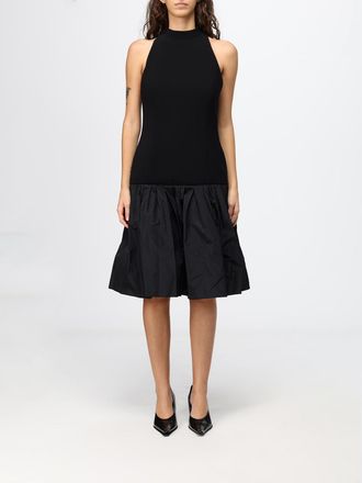 Msgm Halter Neck Off-Shoulder Flared Cr&ecirc;pe Midi Dress