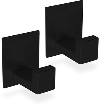 OEM Ganchos Autoadhesivos Para Toallas, Soportes Para Toallas De Acero Inoxidable Negro, Ganchos Autoadhesivos Para Pared - Juego De 2