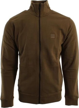 HUGO BOSS Zestart Vest - Heren - Vesten met rits - Bruin - L - Katoen - Hoodies & sweatvesten