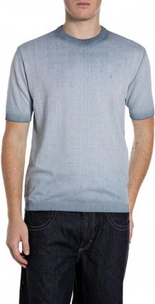 Replay Inside Fade Cotton - Heren - T-shirts - Blauw - XL - Katoen - Tops