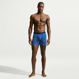 Nike Mens Essential Cotton Stretch Dri-FIT Boxer Briefs (3-Pack) in Blue | KE1276-469