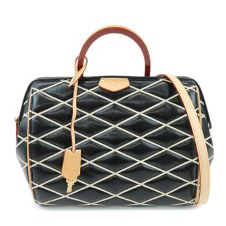 Louis Vuitton Doc Malletage Leather Black Leather Handbag (Pre-Owned)