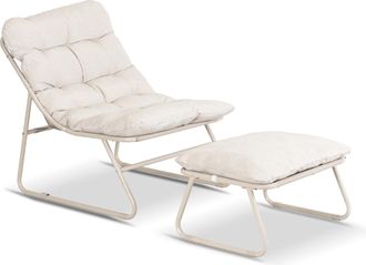 OEM Poltrona Da Giardino Kalista Con Poggiapiedi, Beige, Moderna