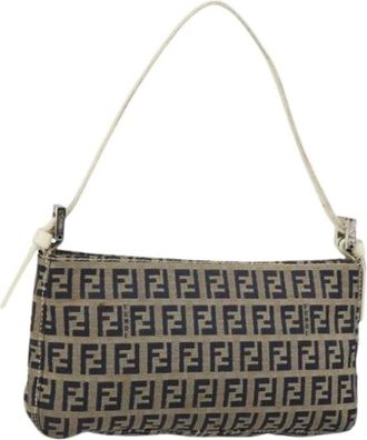 Fendi Pre-owned Shoulder Bags, female, Multicolor, Size: ONE SIZE Pre-owned Canvas Shoulder Bag