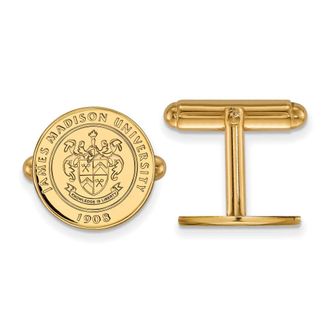 Diamond2Deal Sterling Silver Gold-plated James Madison University Crest Cuff Links