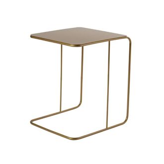 Calicosy Mesita auxiliar con tablero de metal h46 cm - dorado