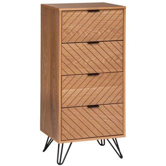 Atmosphera Chiffoniera in legno e metallo naomi con 4 cassetti Atmosphera cr&eacute;ateur dint&eacute;rieur