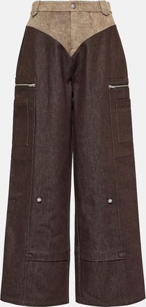 DIDU High-rise wide-leg cotton cargo pants