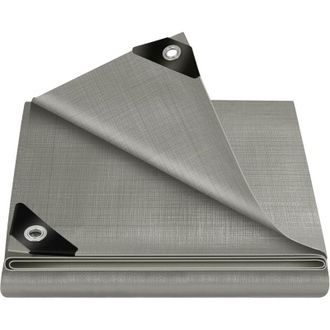 Woltu Lona Impermeable Lona Protectora Contra La Lluvia Cubierta De Pe 280 G/m&sup2; 4x4m Gris - Woltu
