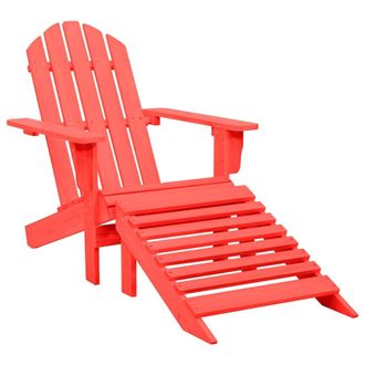 vidaXL Vidaxl - Silla Jard&iacute;n Adirondack Con Otomana Madera Maciza De Abeto Roja
