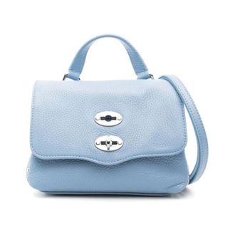 Zanellato Tassen, Dames, Blauw, ONE Size, Leer, Twist-Lock Top Handle Schoudertas