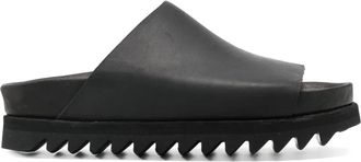 Guidi Sandali slides in pelle - Nero