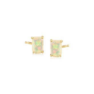 RS Pure by Ross-Simons Opal Stud Earrings in 14kt Yellow Gold