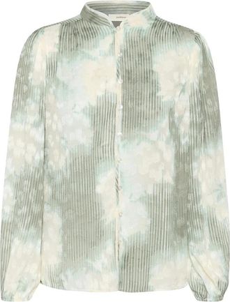 Inwear Groene Verlichtende Bloemen Shirt - Dames - Overhemden - Veelkleurig - S - Polyester - Overhemden