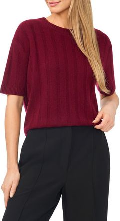 Ted Baker Short Sleeve Cashmere Rib Sweater in Barolo at Nordstrom, Size X-Large