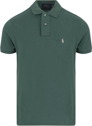 Polo Ralph Lauren Groen Katoenen Polo Shirt met Logo - Heren - Polos - Groen - M - Katoen - Tops