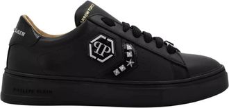 Philipp Plein Lo-Top Leather Arrow Force Studs Sneakers - Dames - Sneakers - Zwart - 39 EU - Leer - Schoenen